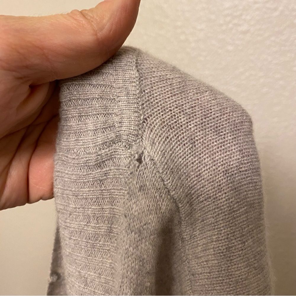 M&S Mark and Spencer relaxed open front gray 100% cashmere cardigan sweater 12/M - Picture 12 of 13